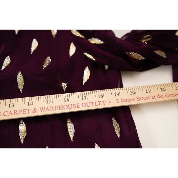 Lilly Pulitzer Shea Silk Dress Cabernet Berry Metallic Diamond Clip 10 cocktail - Picture 4 of 6